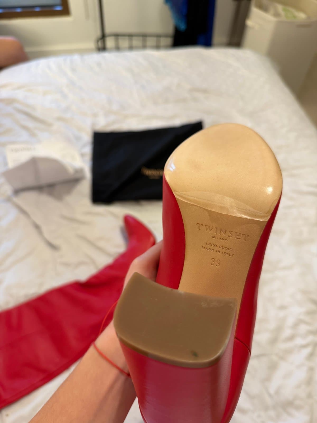 Twinset Milano Red Leather Knee-High Boots – Size 39 thumbnail 3
