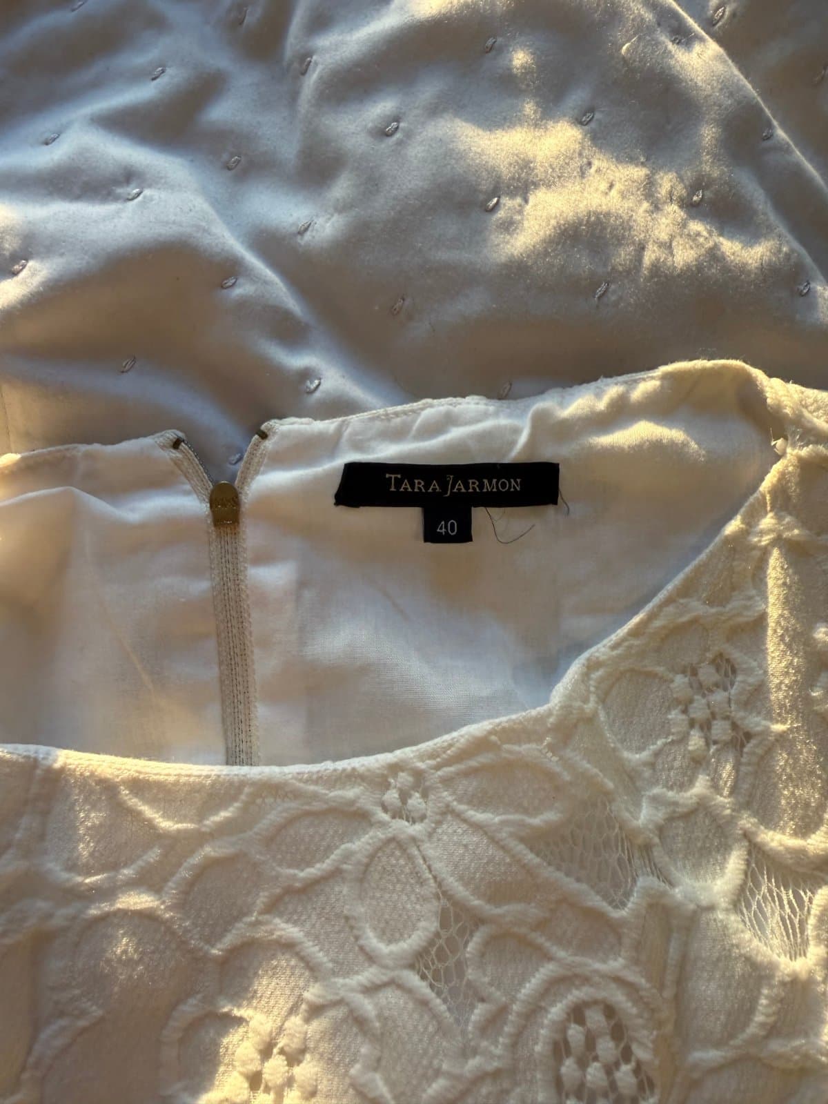 Tara Jarmon White Floral Lace Midi Dress – Size 40 thumbnail 2