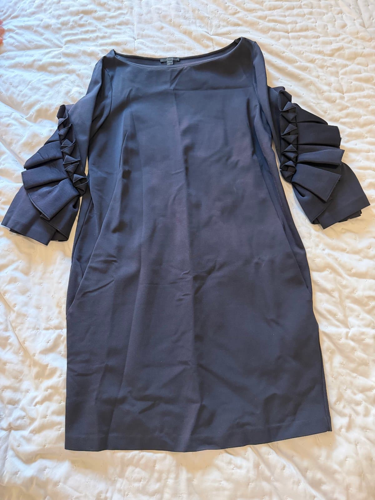 COS navy blue shift dress, size S. thumbnail 4