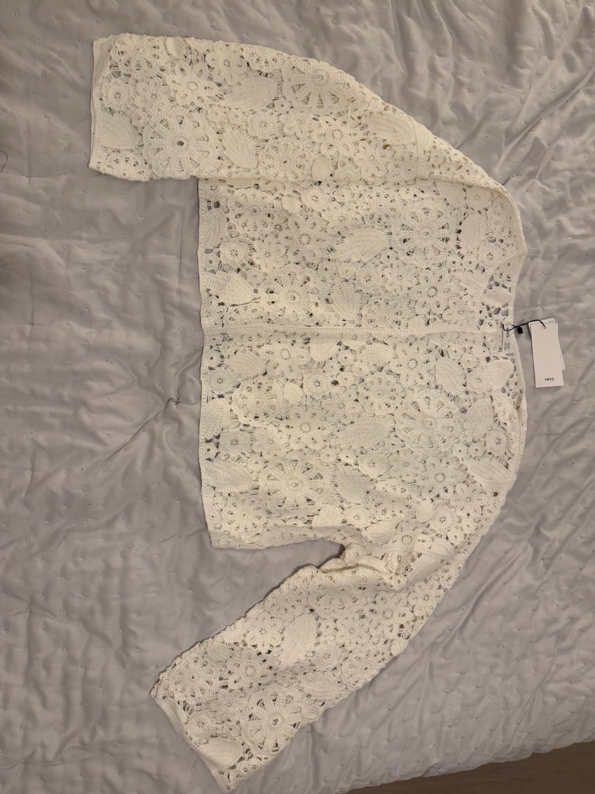 Mango Cream Crochet Lace long-sleeve – Size S 🤍 thumbnail 4