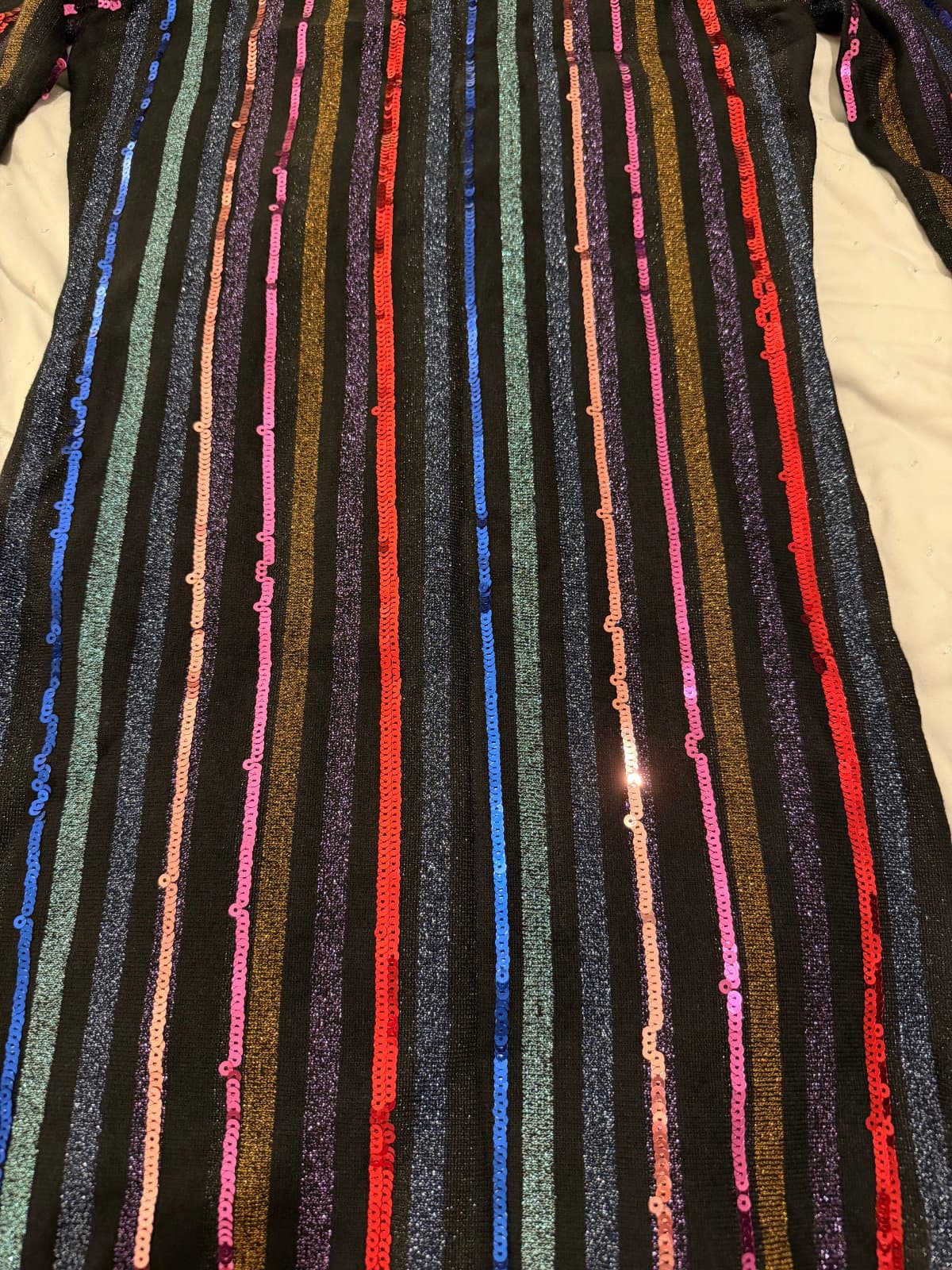 PHASE EIGHT Multicoloured Sequin Stripe Midi Dress – Size L thumbnail 3
