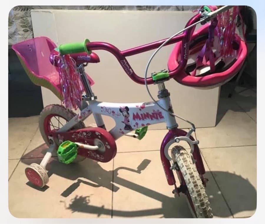 Minnie Mouse Kids Bike with helmet - image 1