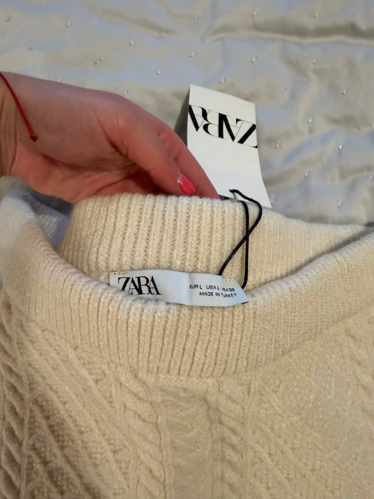 Zara Cream Cable Knit Mini Skirt – New With Tags thumbnail 3