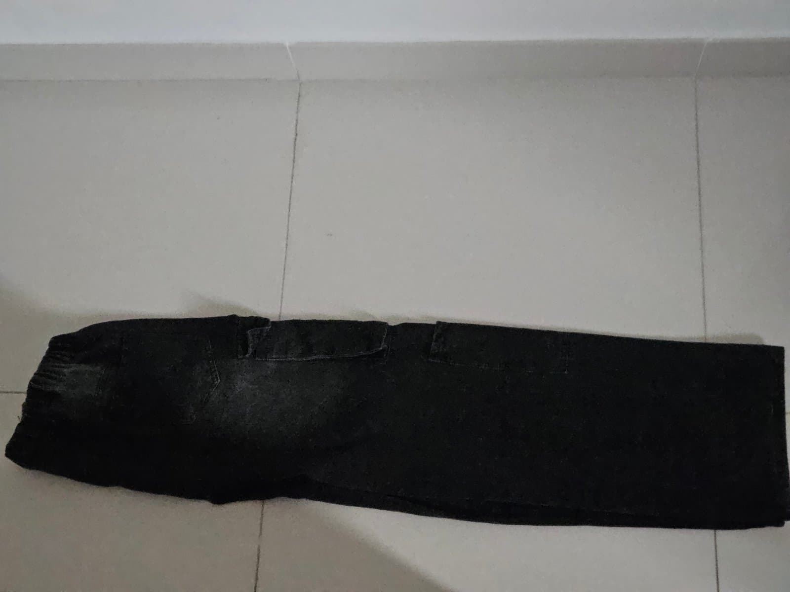 Black Washed Cargo Trousers thumbnail 2