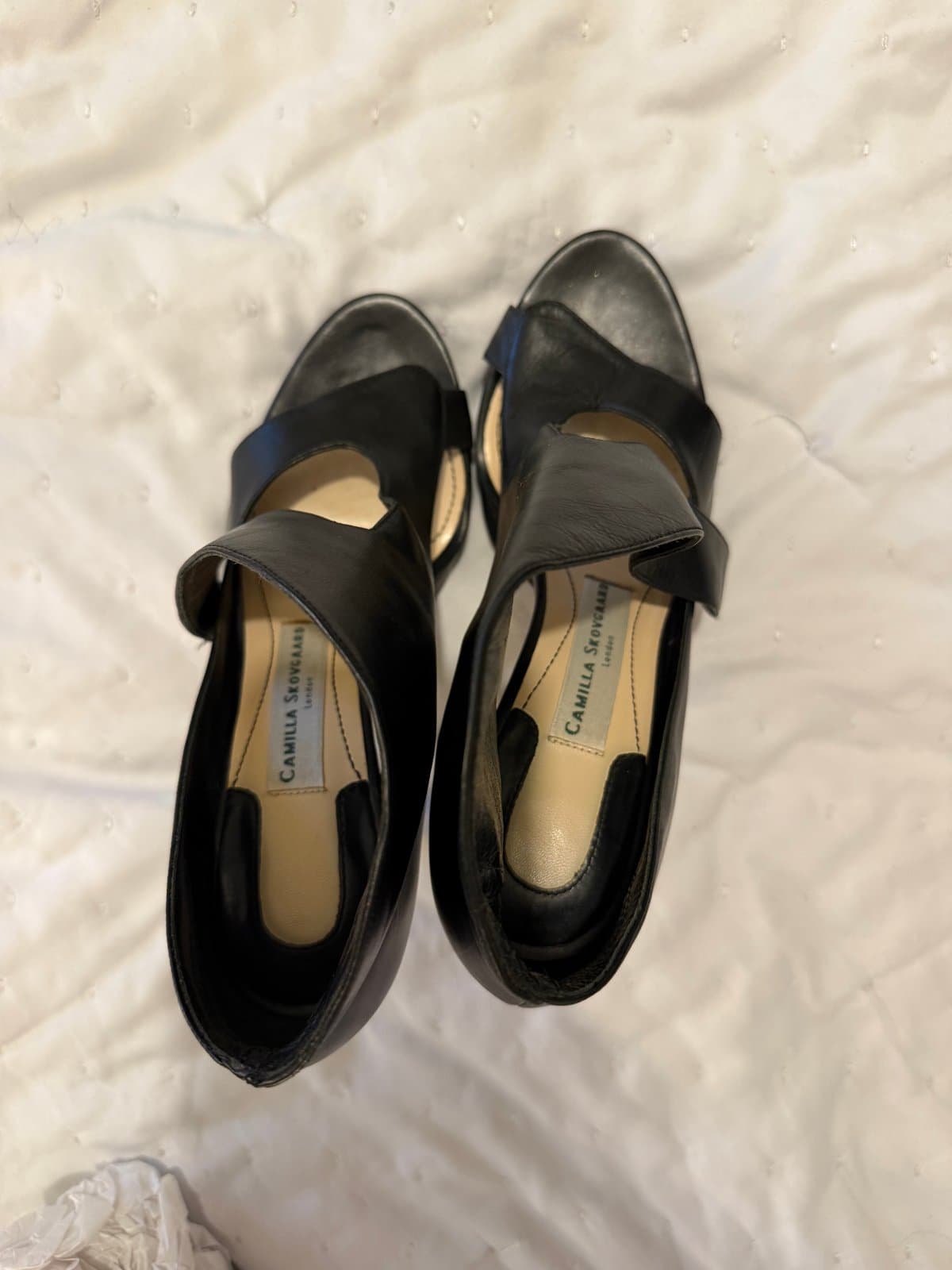Camilla Skovgaard Black Leather Cut-Out Platform Heels – Size 38 thumbnail 6