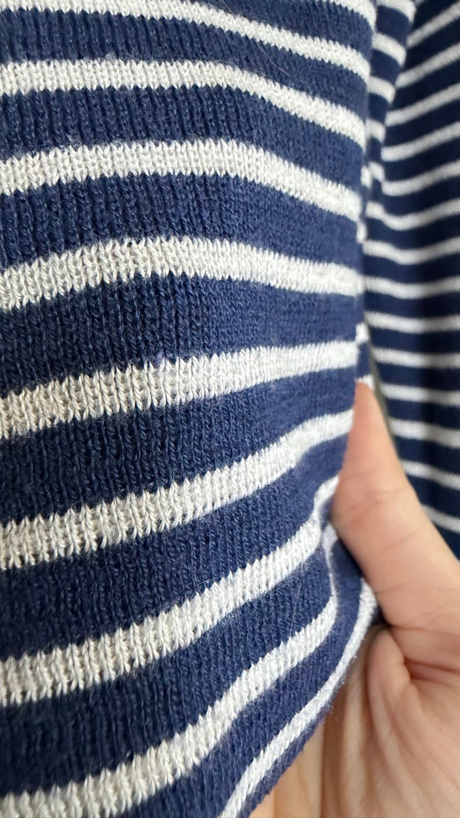 Navy Striped Knit Sweater thumbnail 3