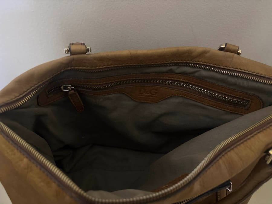 Tan Leather Tote Bag thumbnail 4