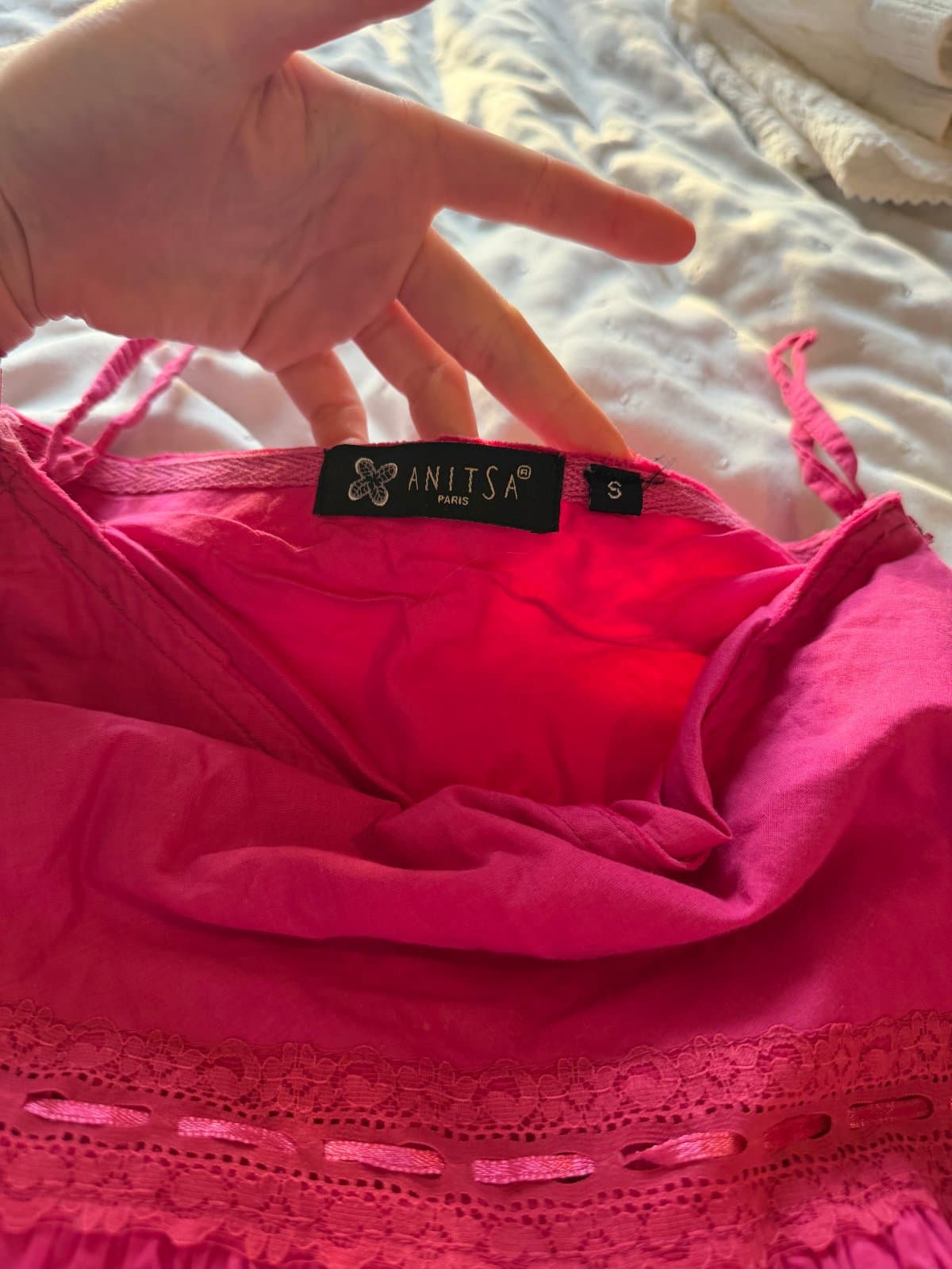 Vintage Anitsa Paris Hot Pink Tiered Boho Maxi Skirt – Size S thumbnail 2