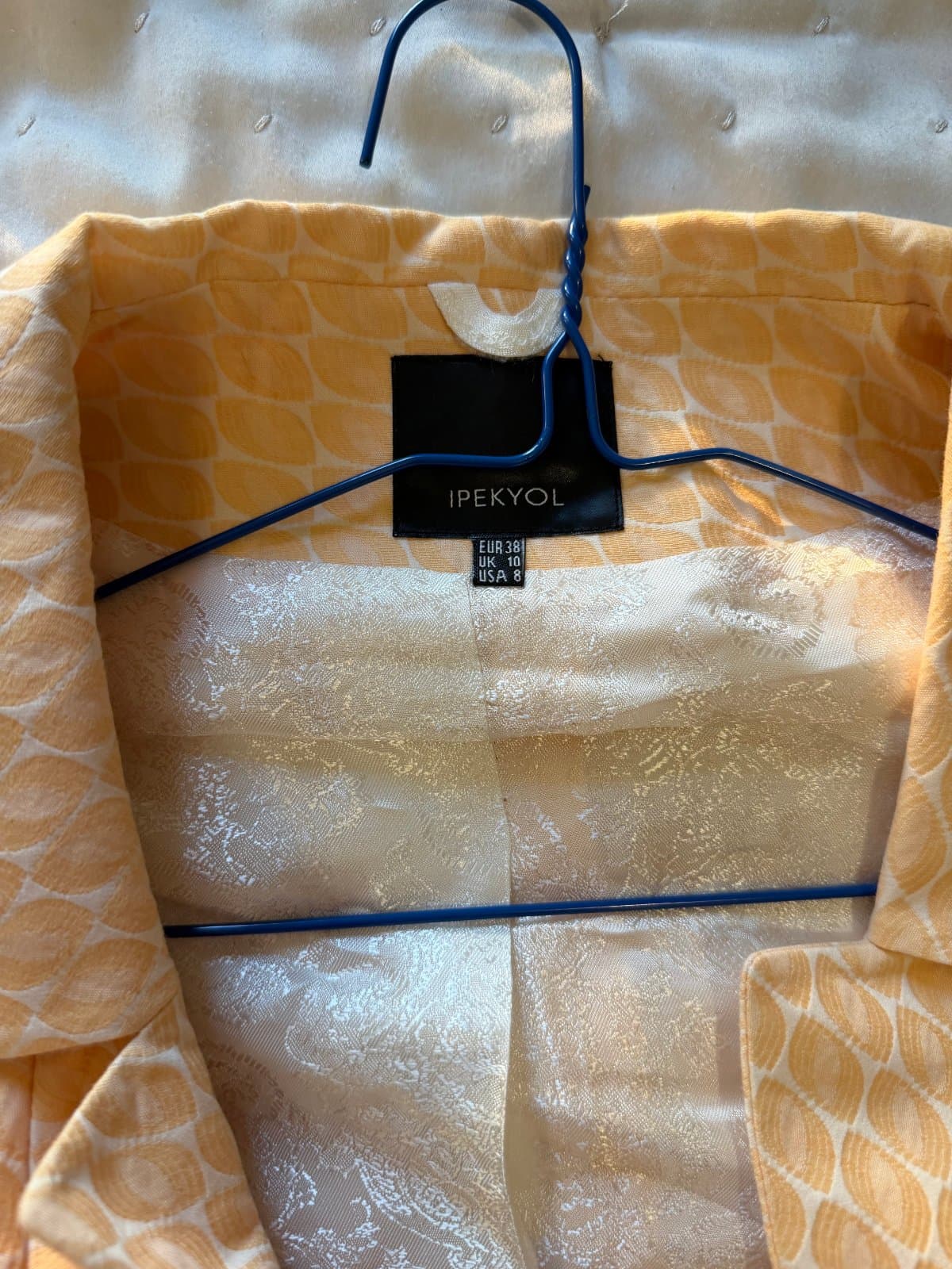 IPEKYOL patterned dress with matching jacket-style overlay Peach color thumbnail 5