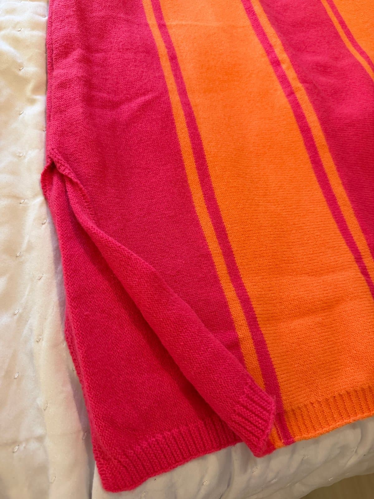 SHEIN Striped Knit Midi Dress – Pink & Orange – Size L thumbnail 5