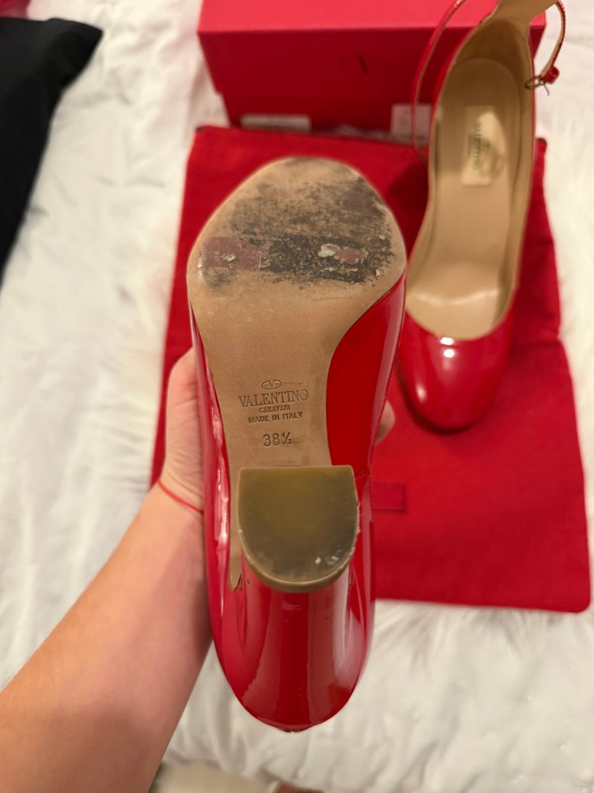 Valentino Garavani Red Patent Leather Heels - Size 38.5 ❤️ thumbnail 4