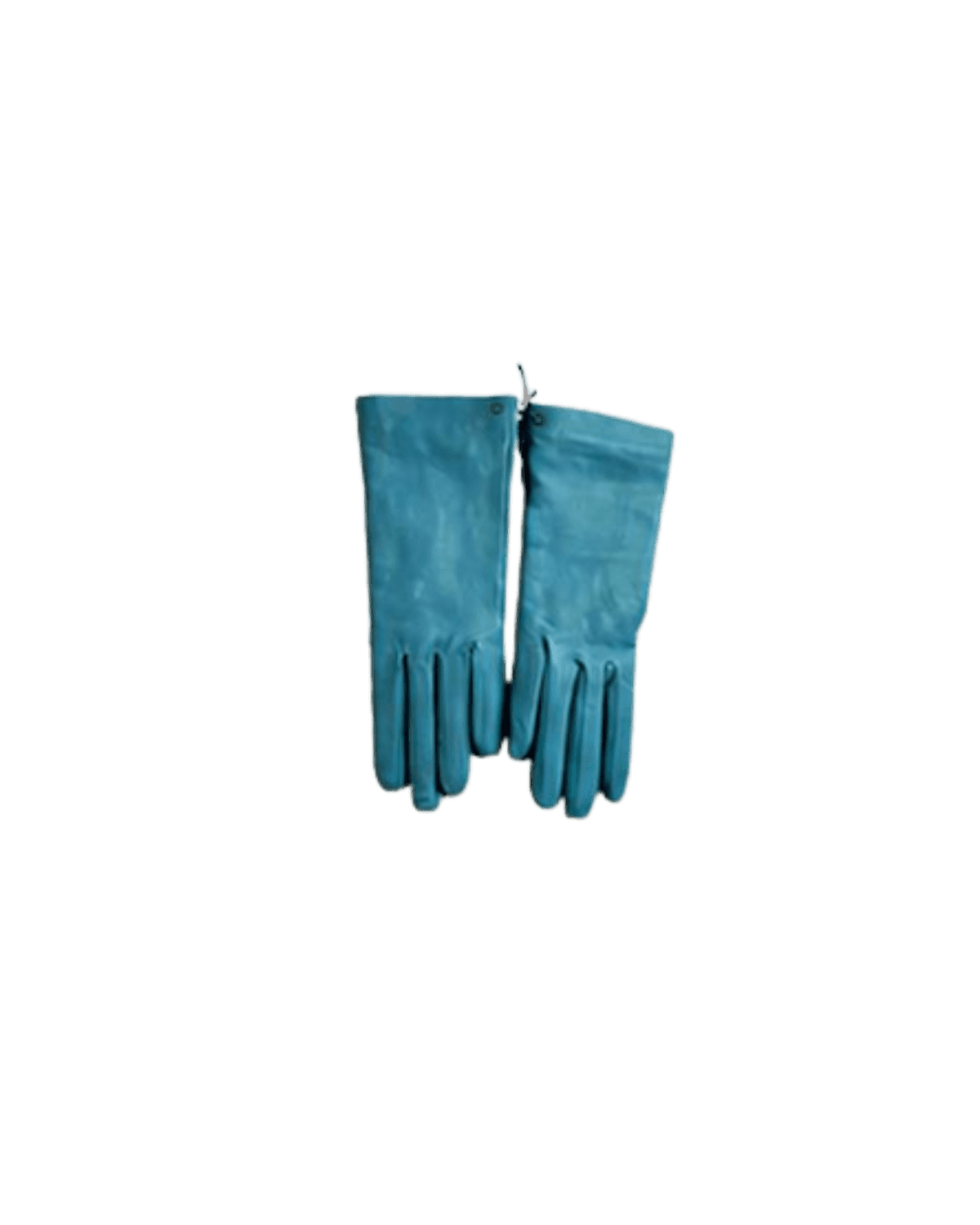Blue leather gloves