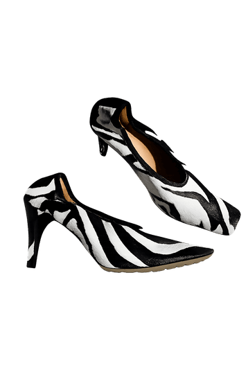 Zebra-print pointed heels