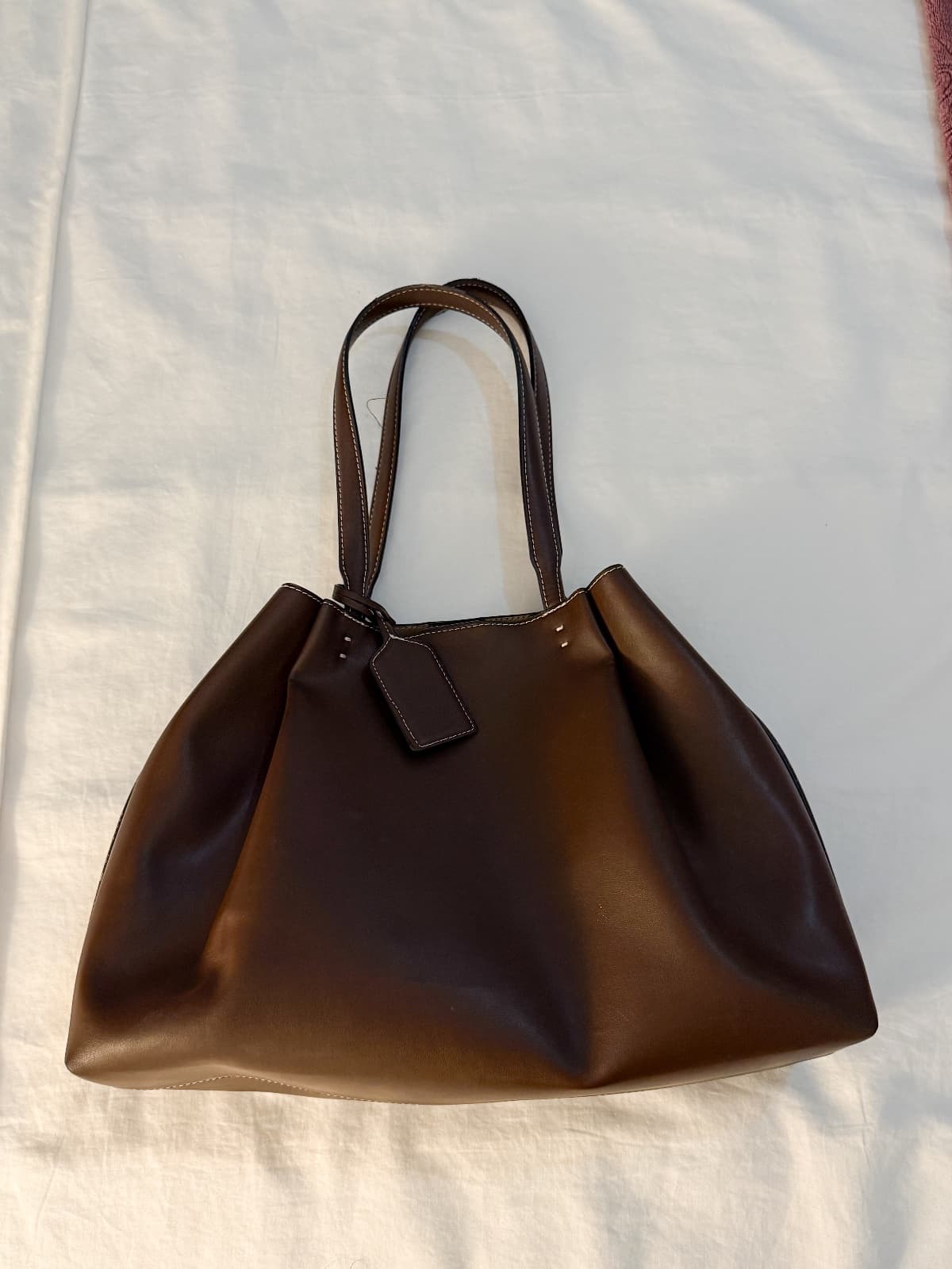 Zara Large Capacity Tote Brown Bag - image 1