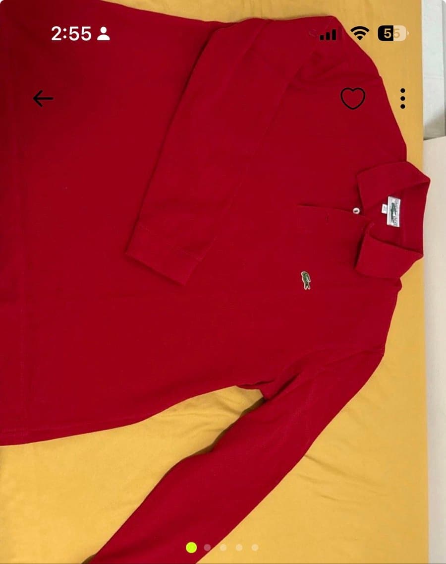 Lacoste Red Long-Sleeve Polo