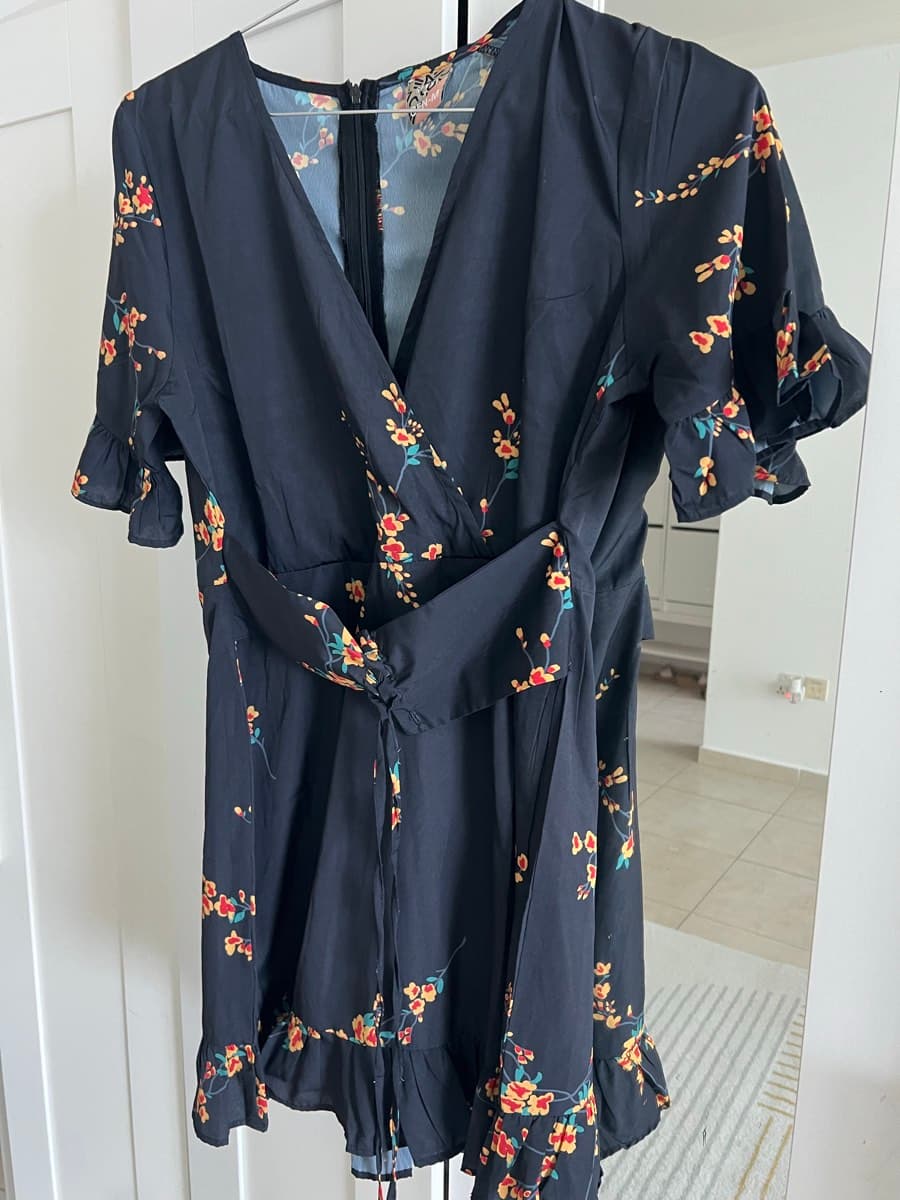 Floral Print Wrap Dress