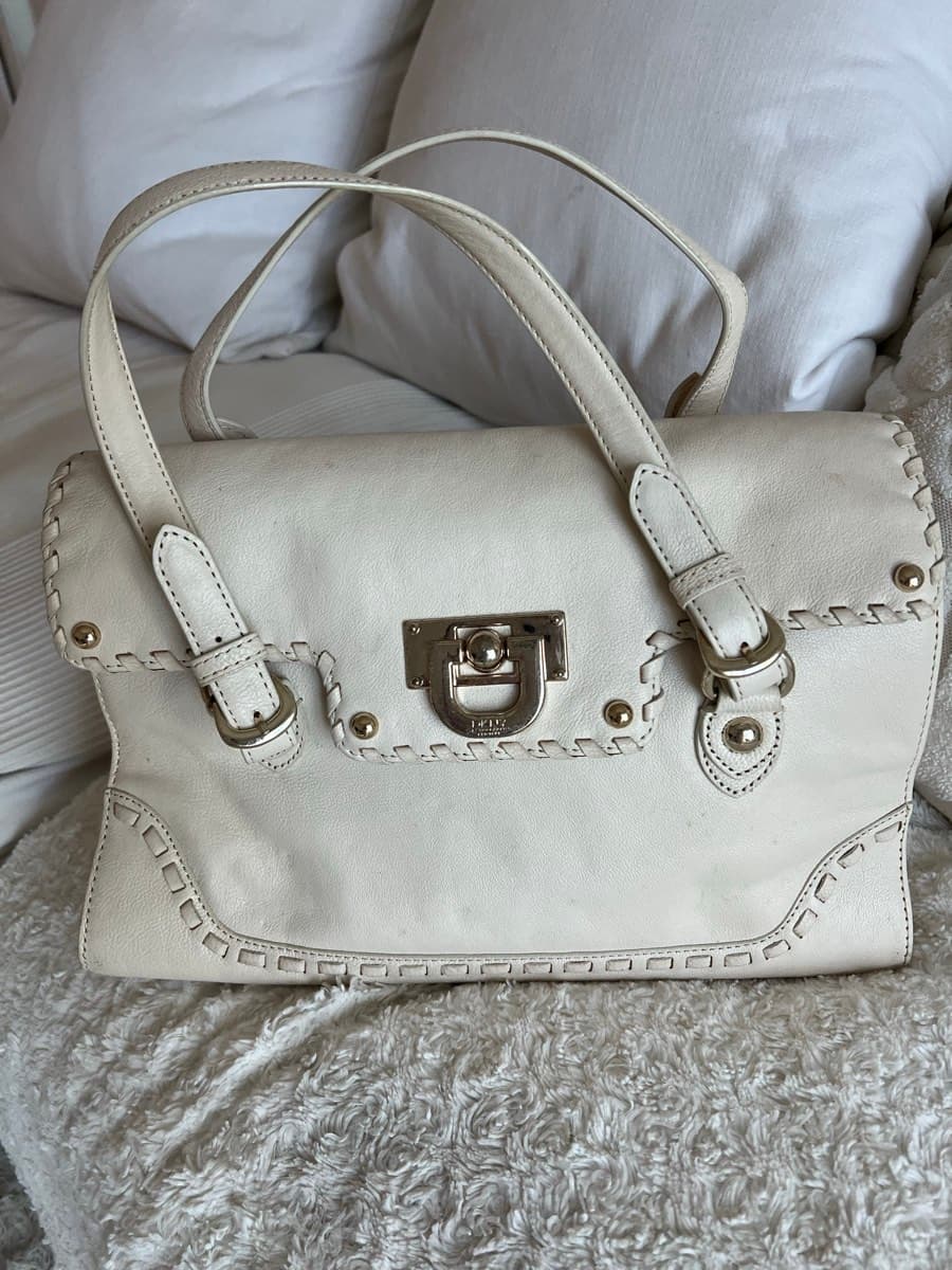 DKNY Cream Leather Handbag