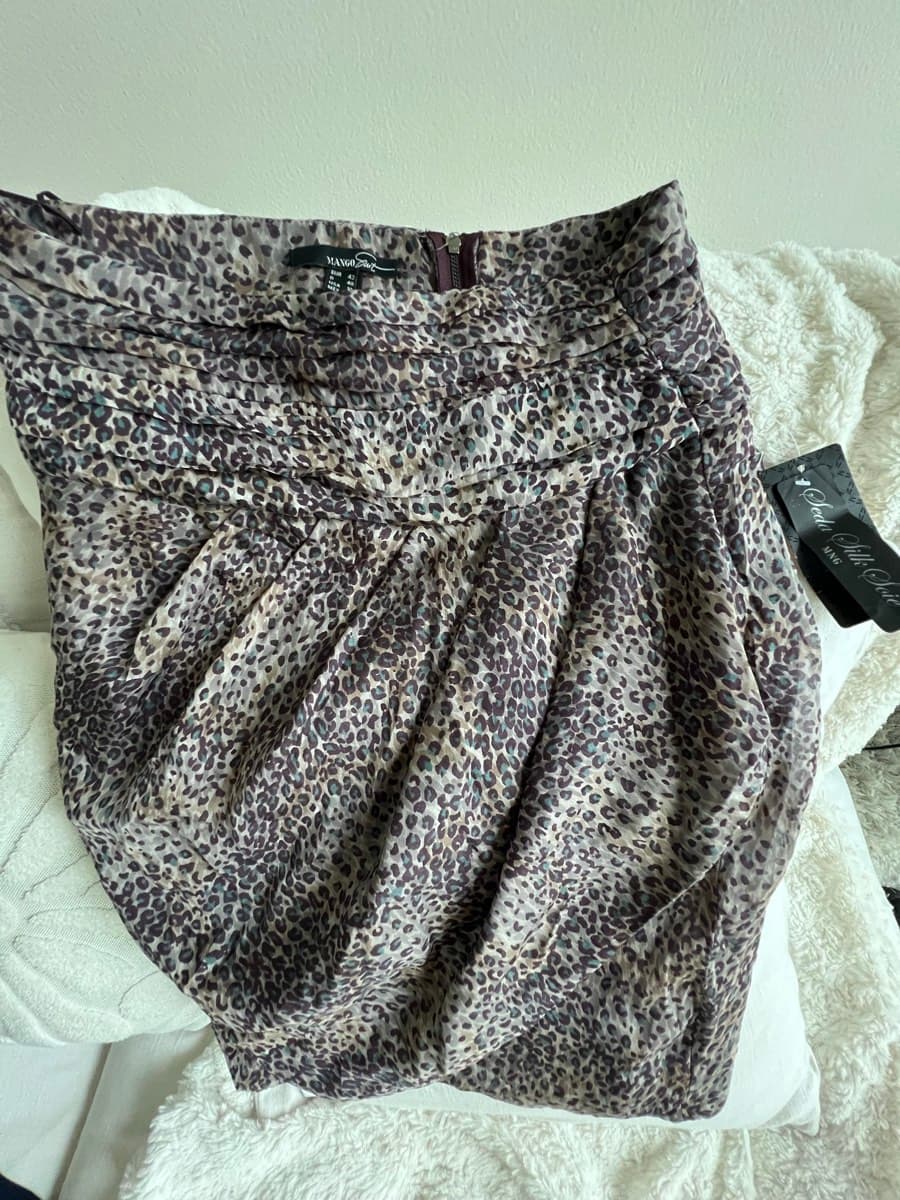 Mango Leopard Print Skirt