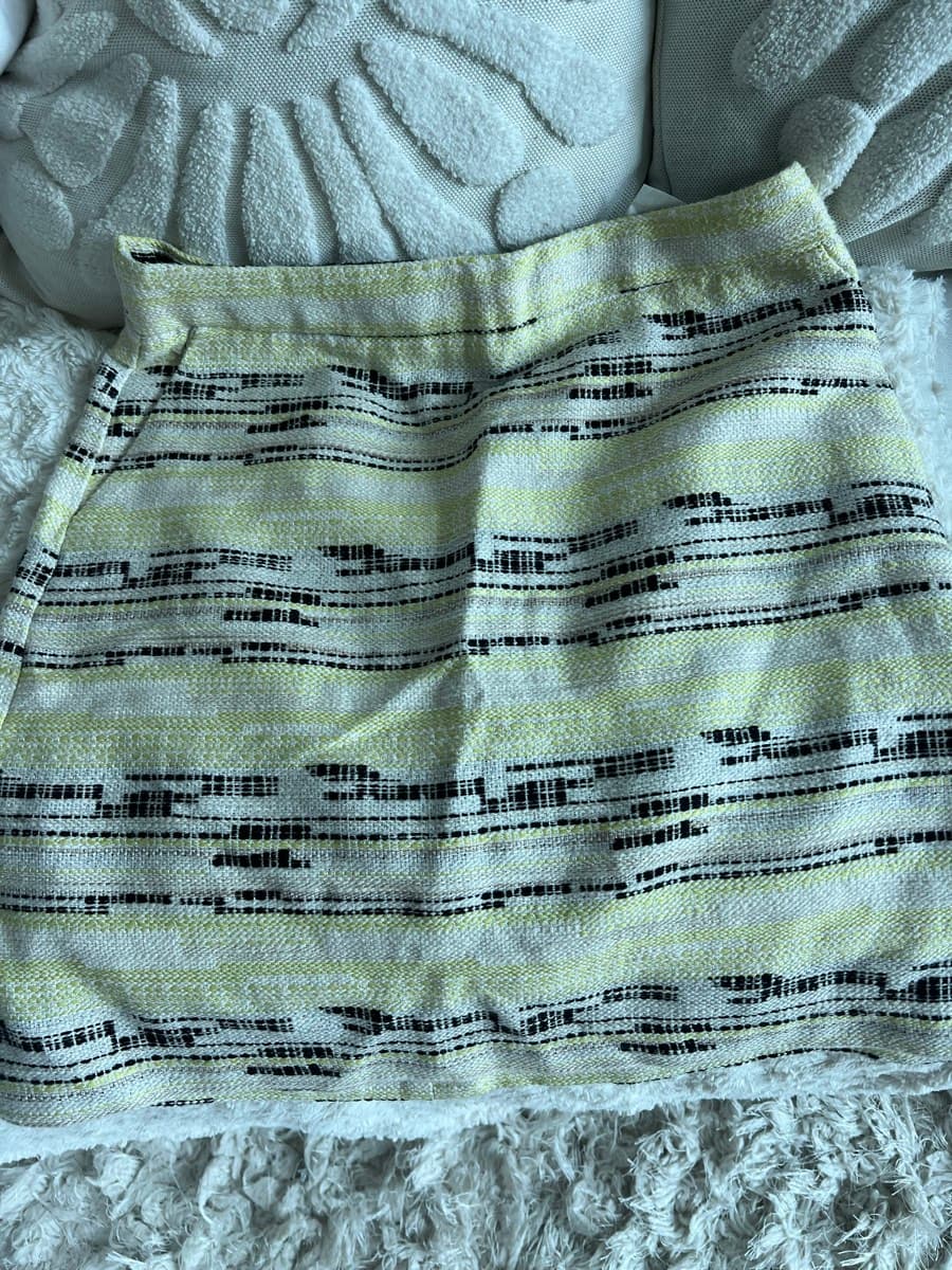 Textured Striped Mini Skirt