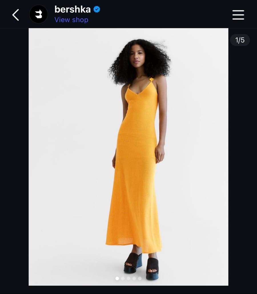 Bershka Orange Knit Maxi Dress