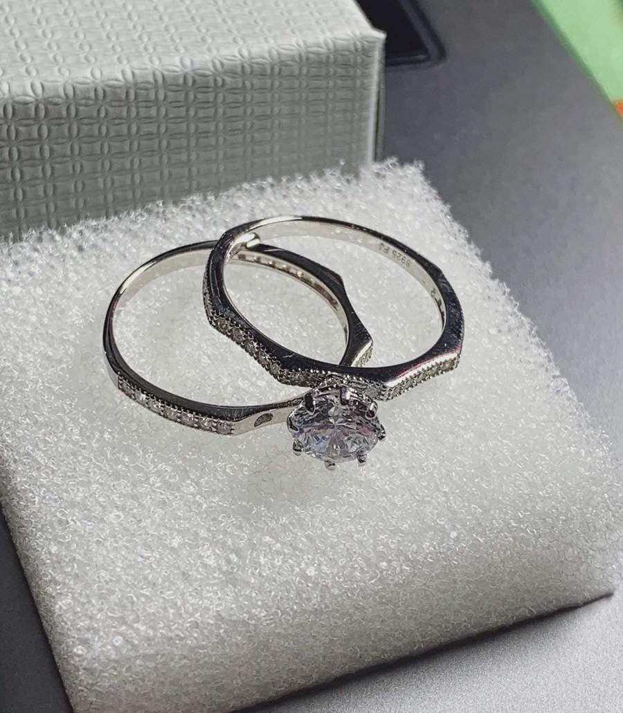 925 Italy silver Twins Ring - image 1