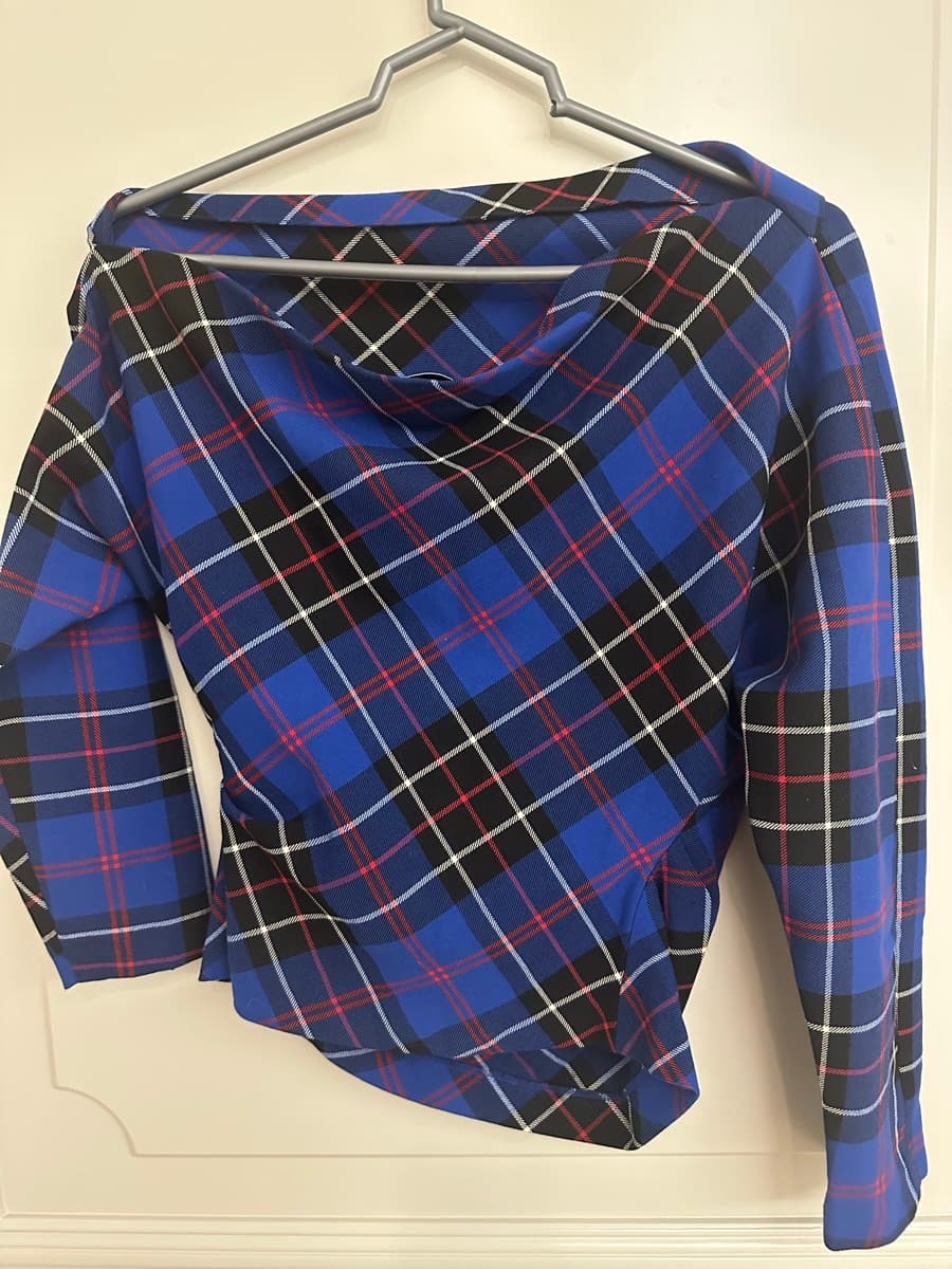 Zara Tartan Two-Piece Top & Skirt Set – S/M