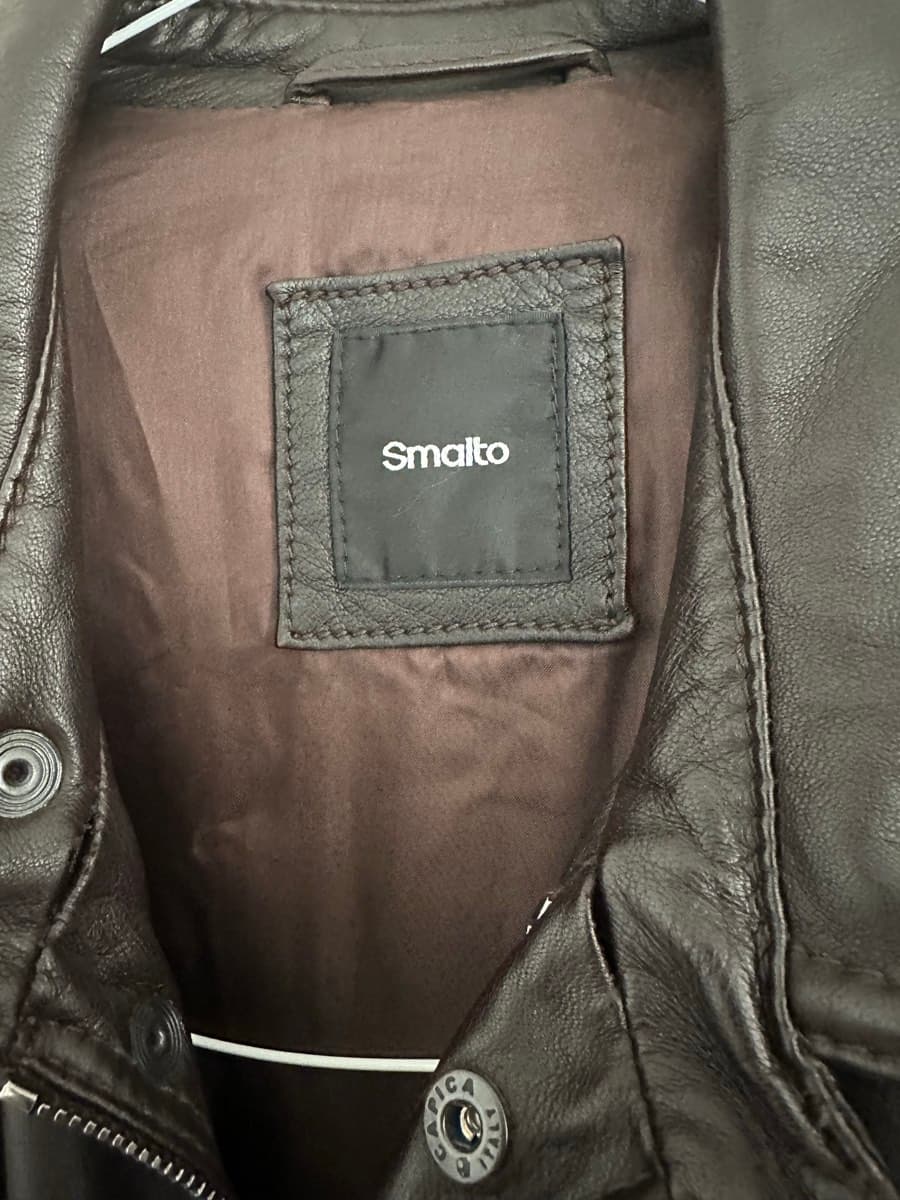 Veste en cuir vintage Francesco Smalto Paris – Marron – Luxury