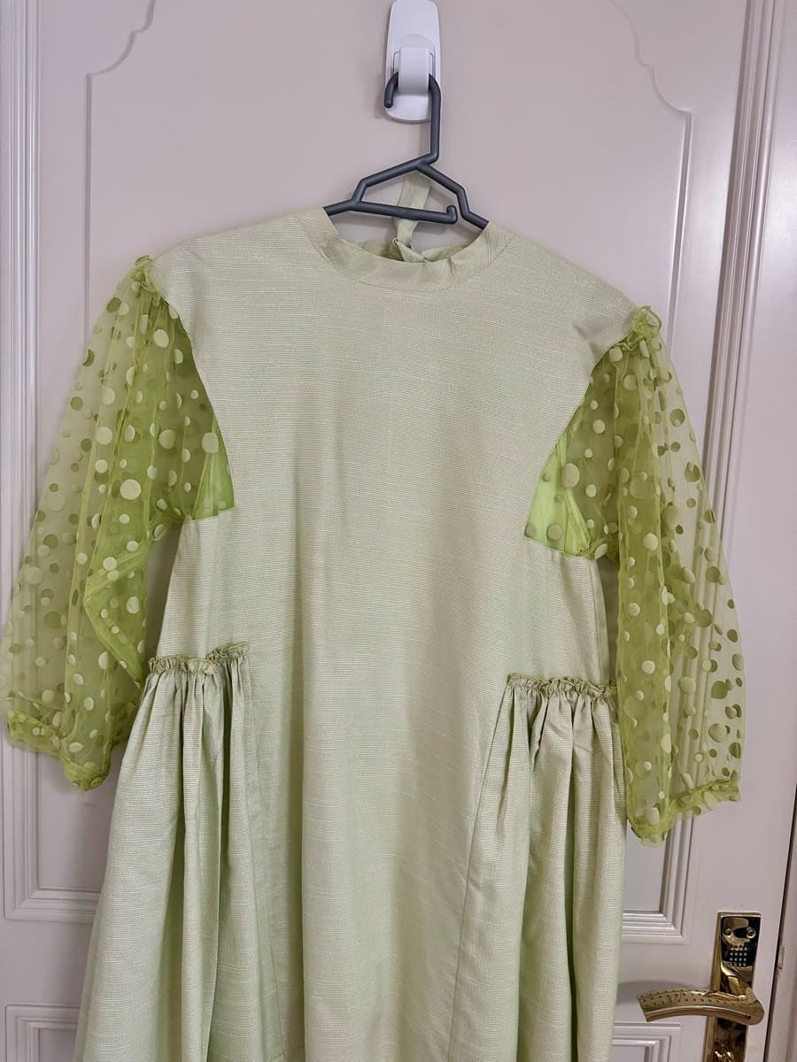Lime Green Polka Dot Dress - image 1