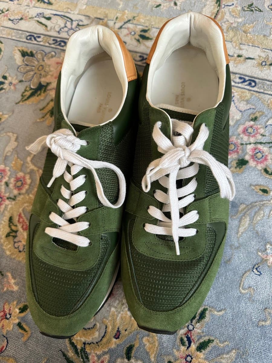 Louis Vuitton Green Suede Sneakers