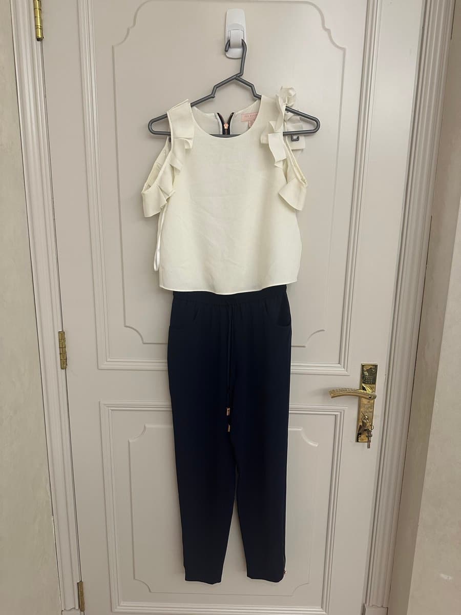 Ted Baker London LULAY Jumpsuit – Navy & Ivory