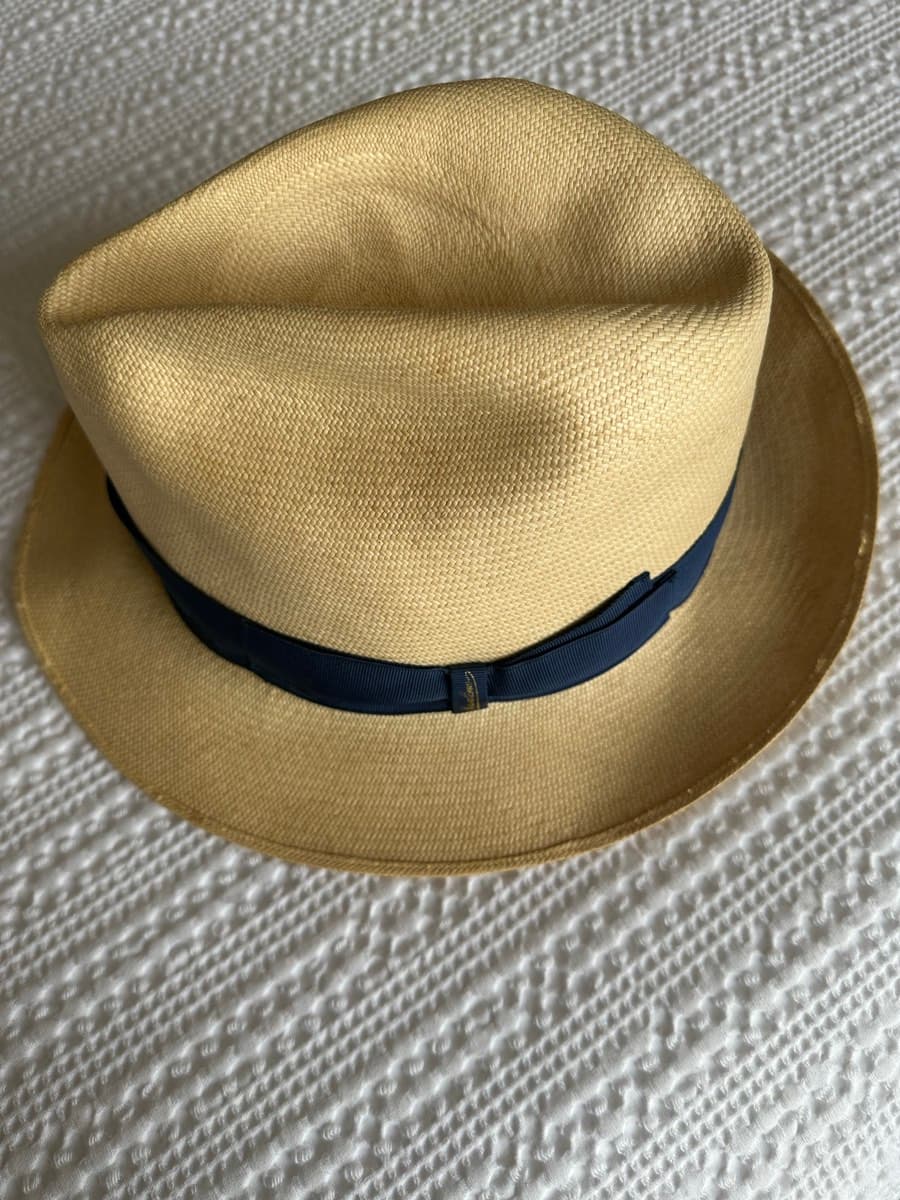 Borsalino Natural Straw Panama Hat – Size 59 - image 1