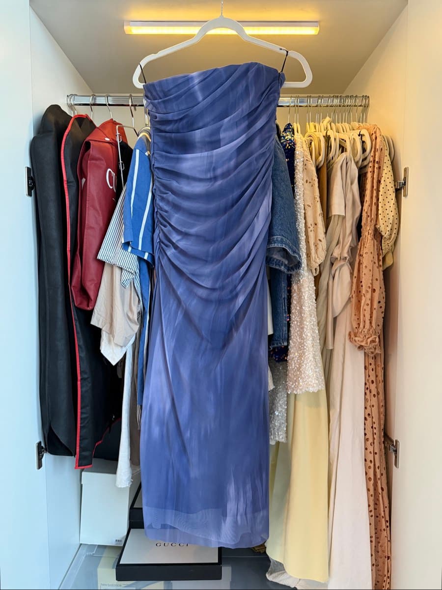Zara Strapless Ruched Maxi Dress