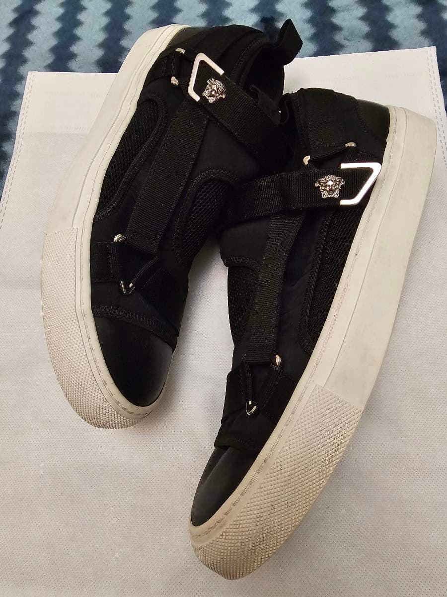 Versace Black Mesh Sneakers