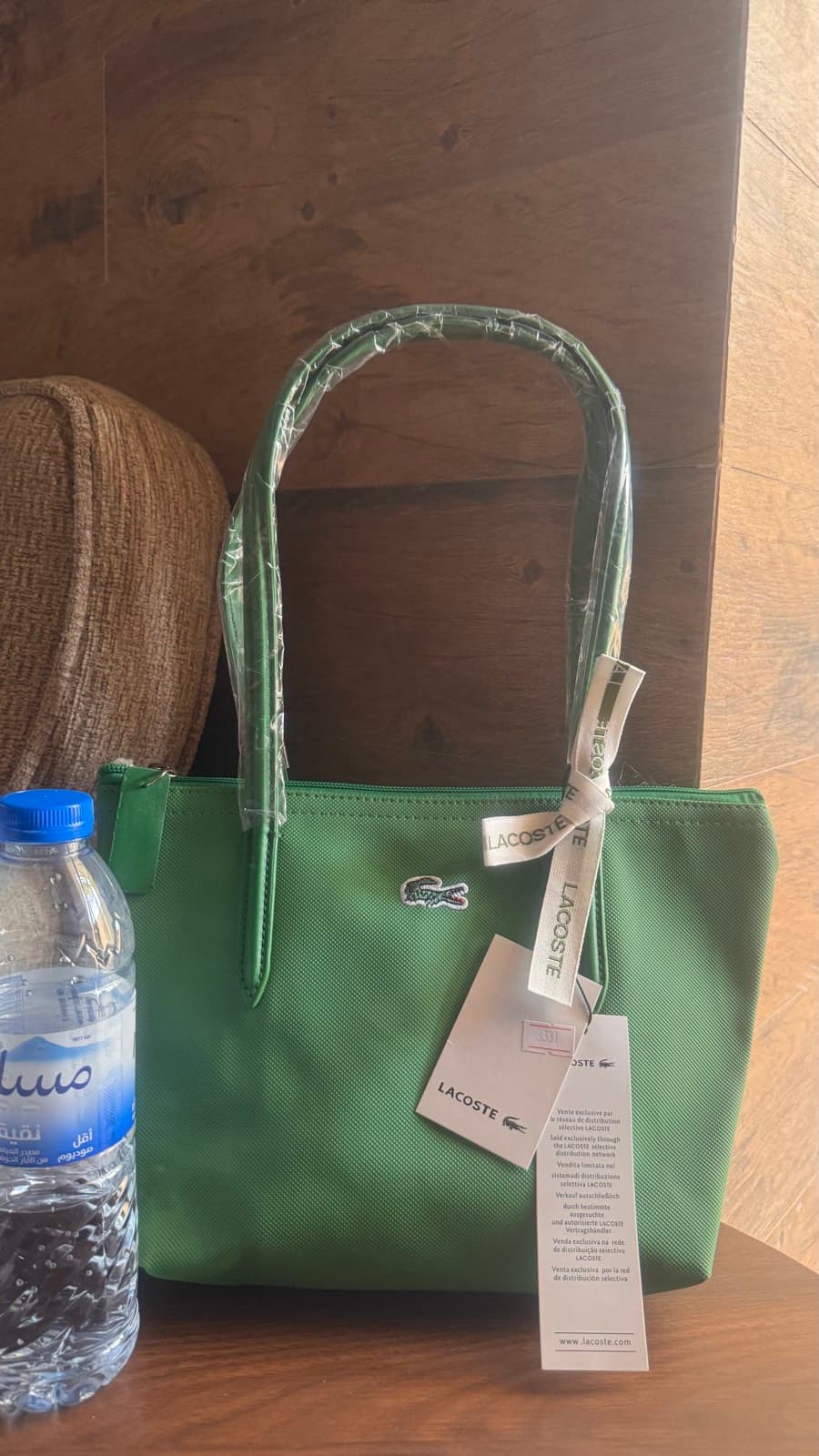 Lacoste Green Coated Canvas Tote - image 1