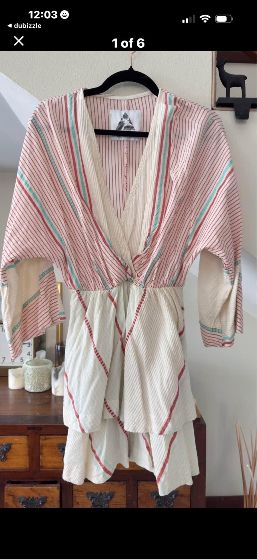 PEARL & CAVIAR Striped Mini Dress - image 1