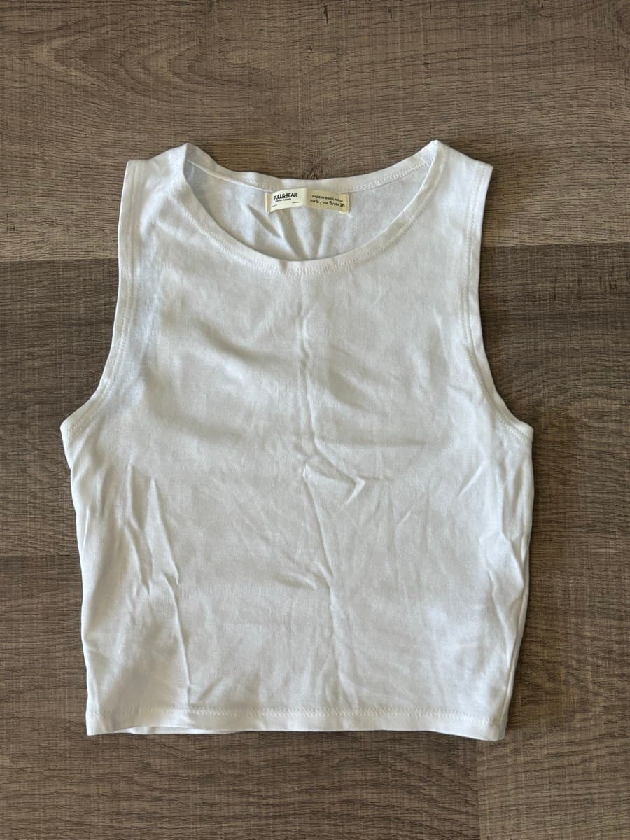 Pull&Bear White Crop Top - image 1