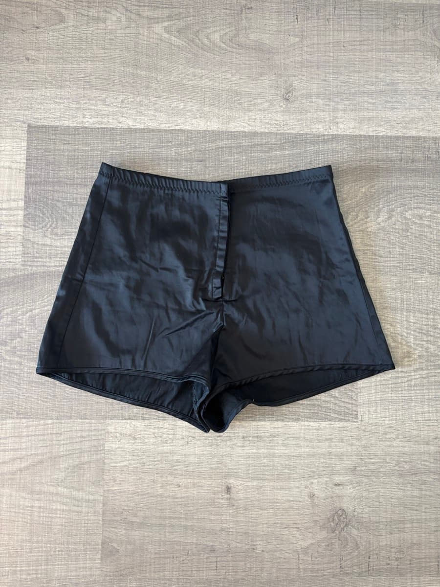 Black Satin Zara shorts - Size S also fits XS - image 1