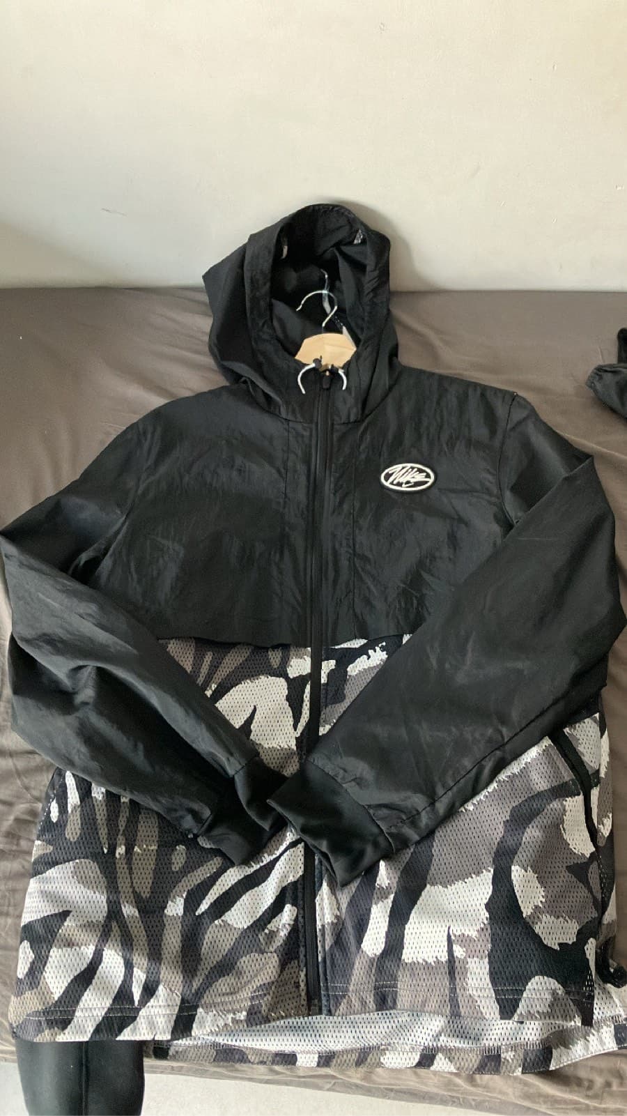 Black Camouflage Hooded Jacket