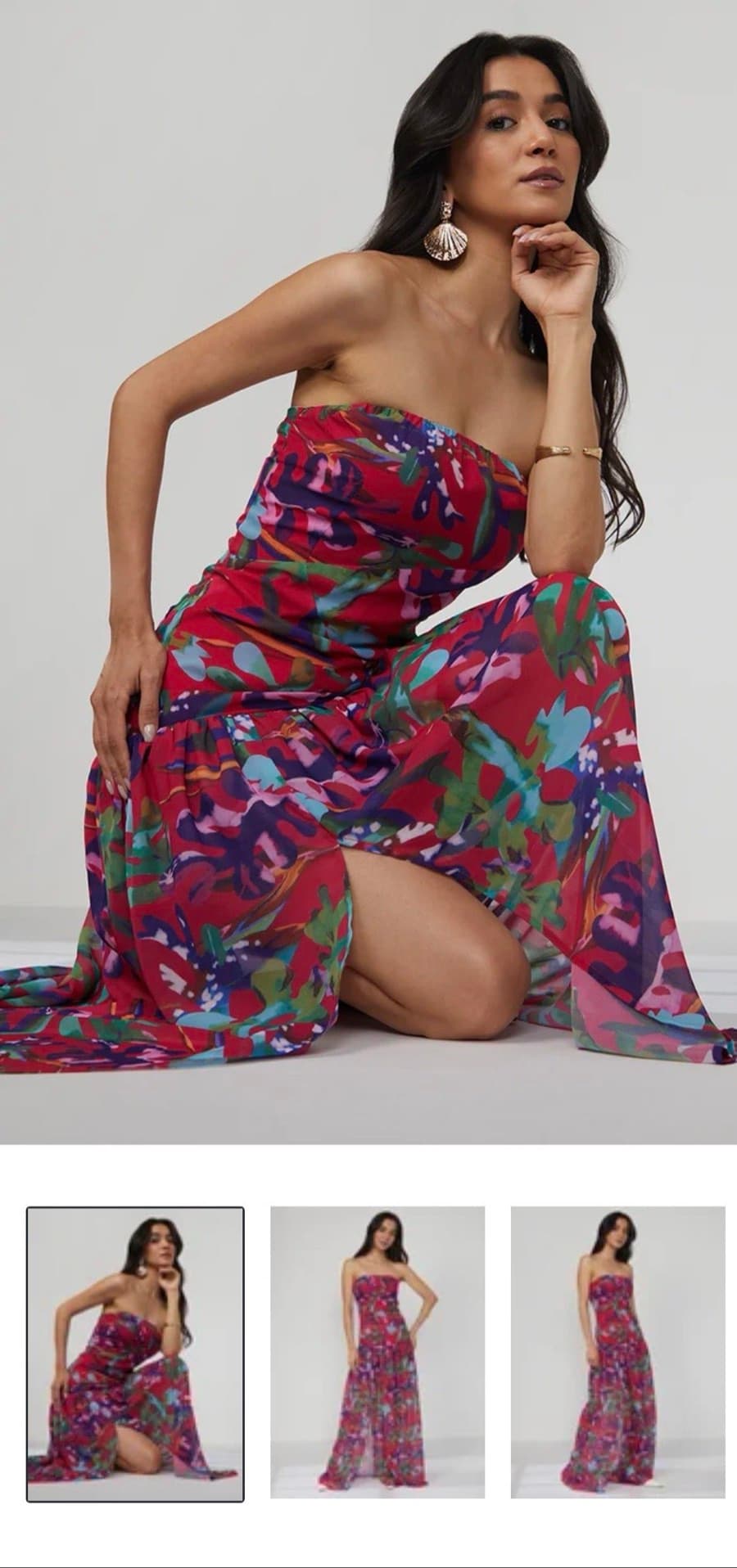 Floral Strapless Maxi Dress