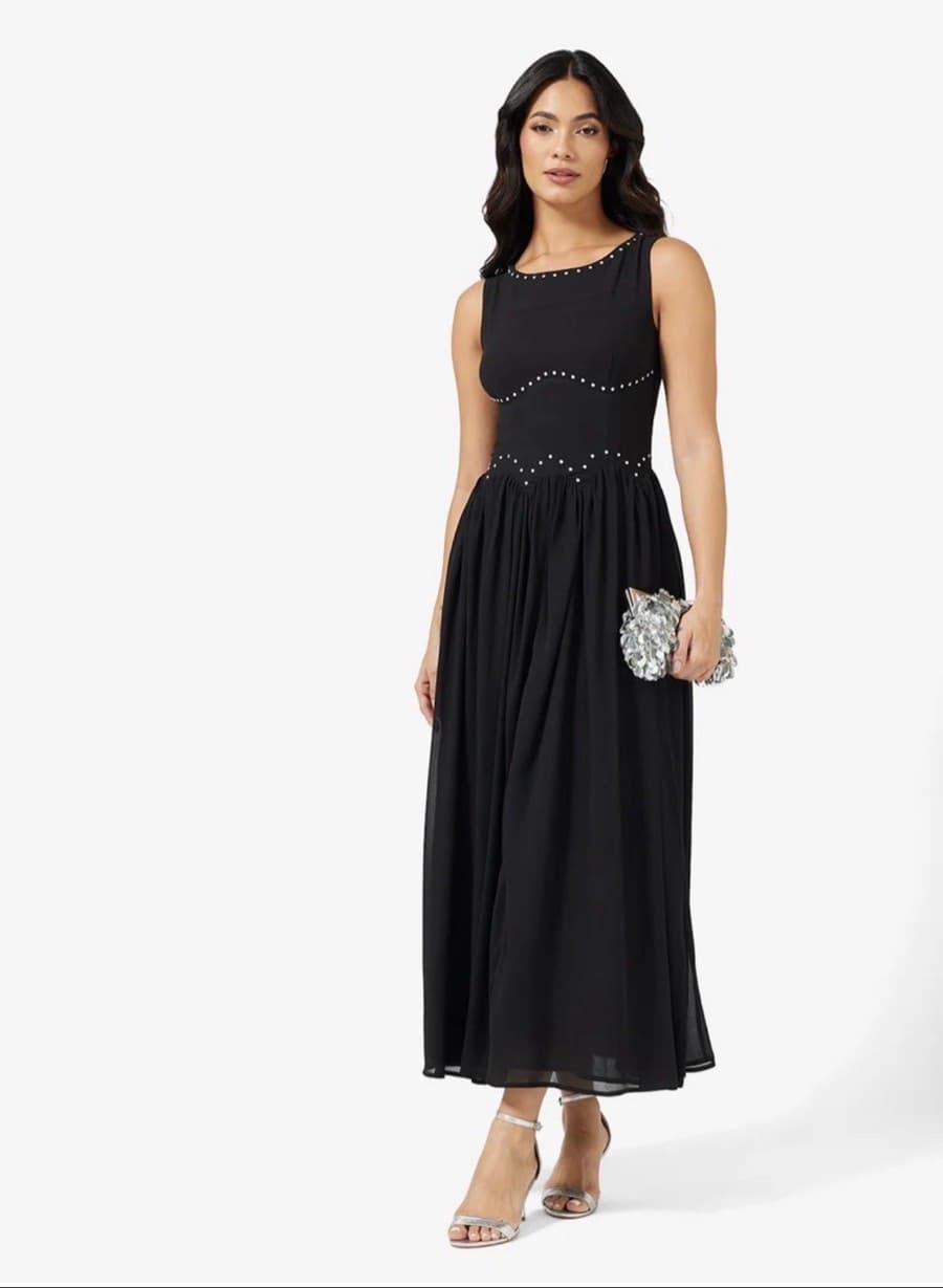 Black Embellished Maxi Dress