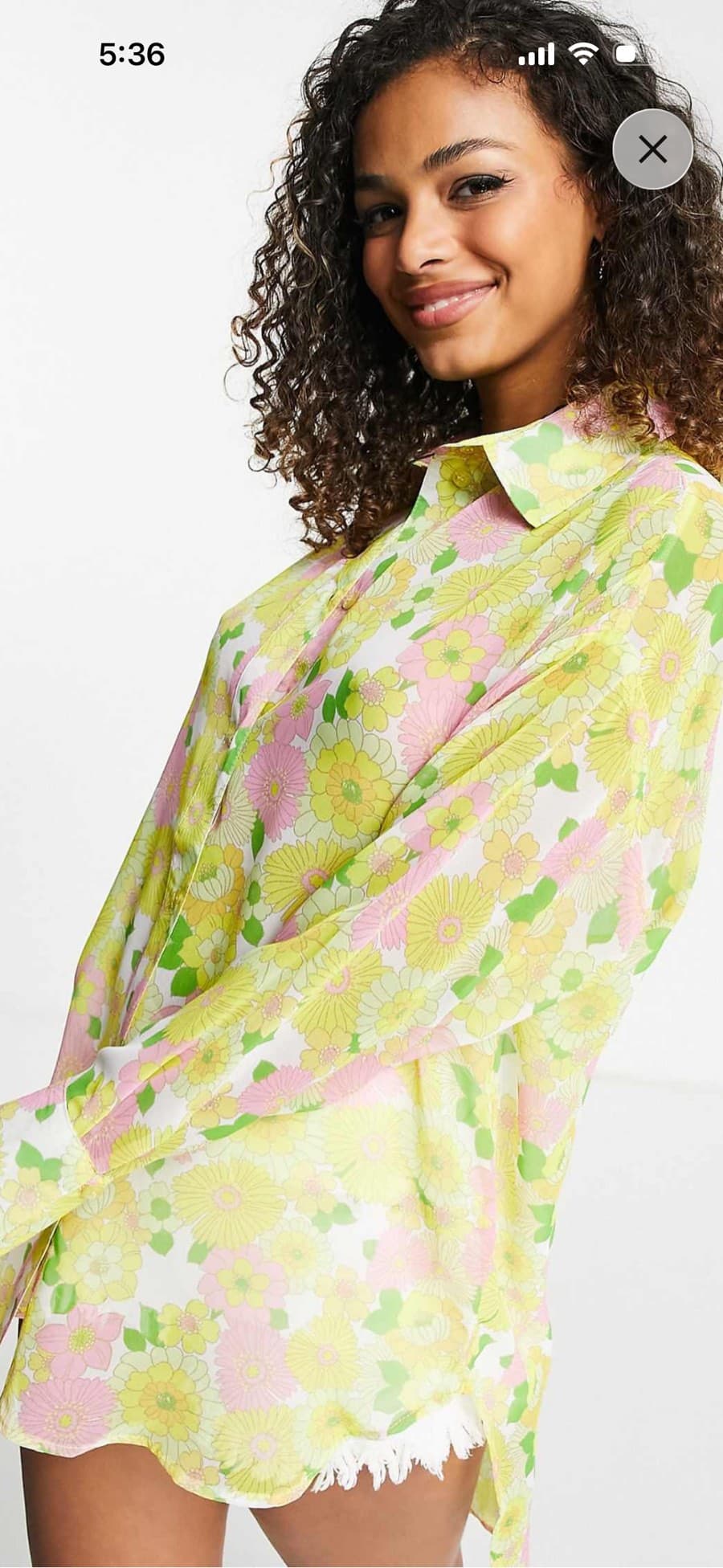 Floral Print Longline Shirt