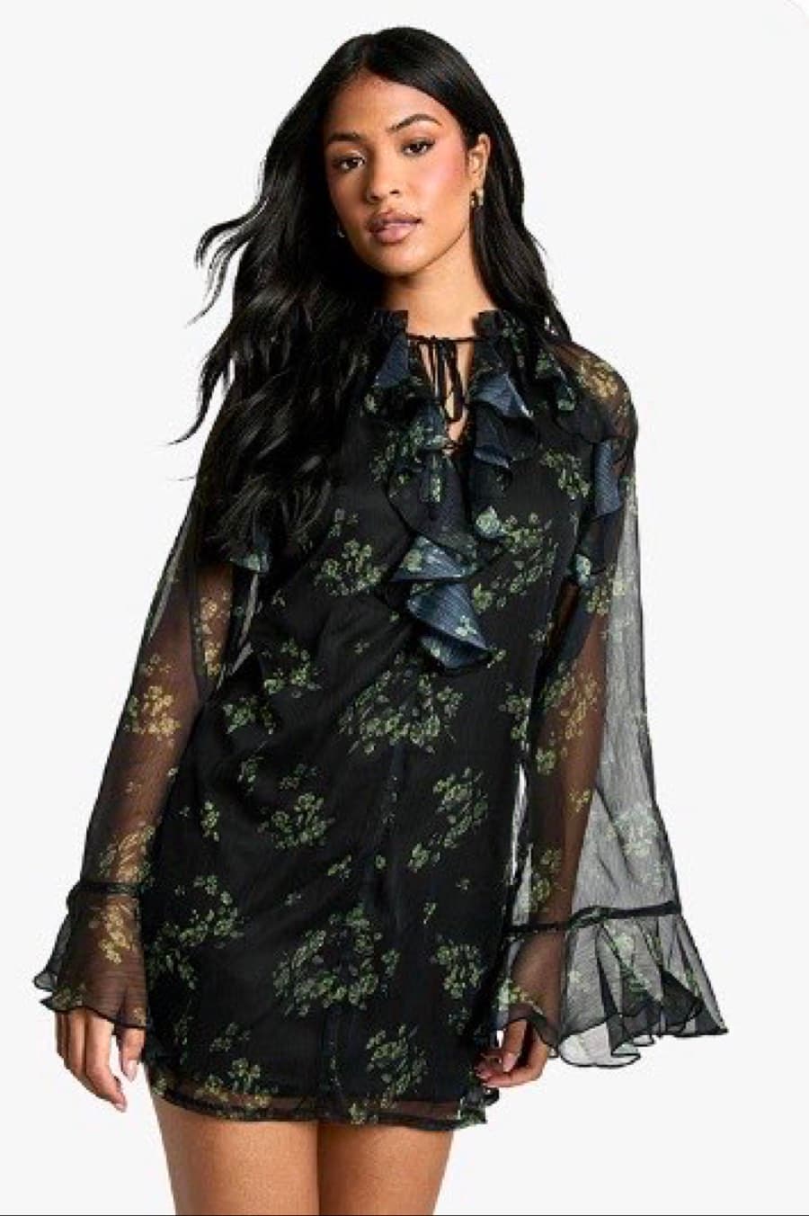 Floral Ruffle Mini Dress