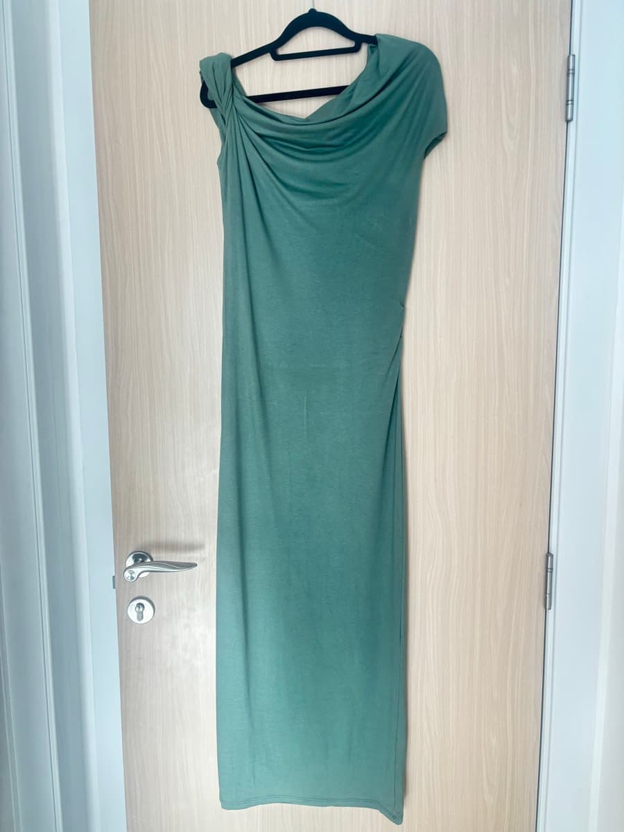 Green Draped midaxi Dress