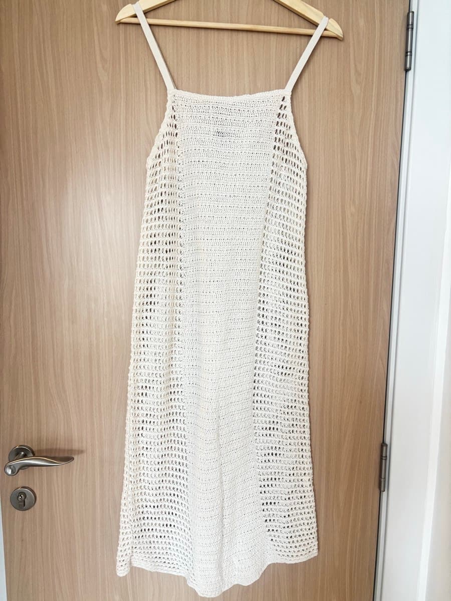 Cream Crochet Knit Dress