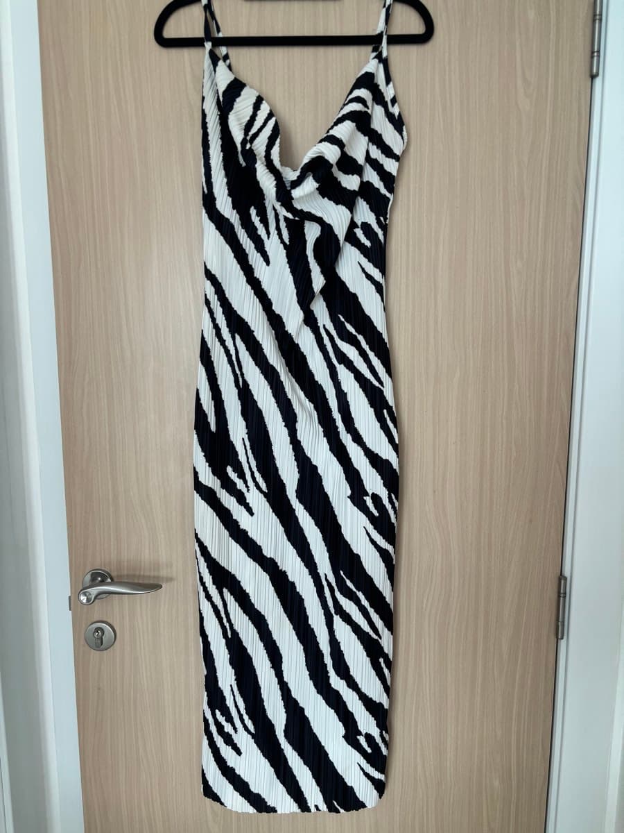 Zebra Print Midi Dress