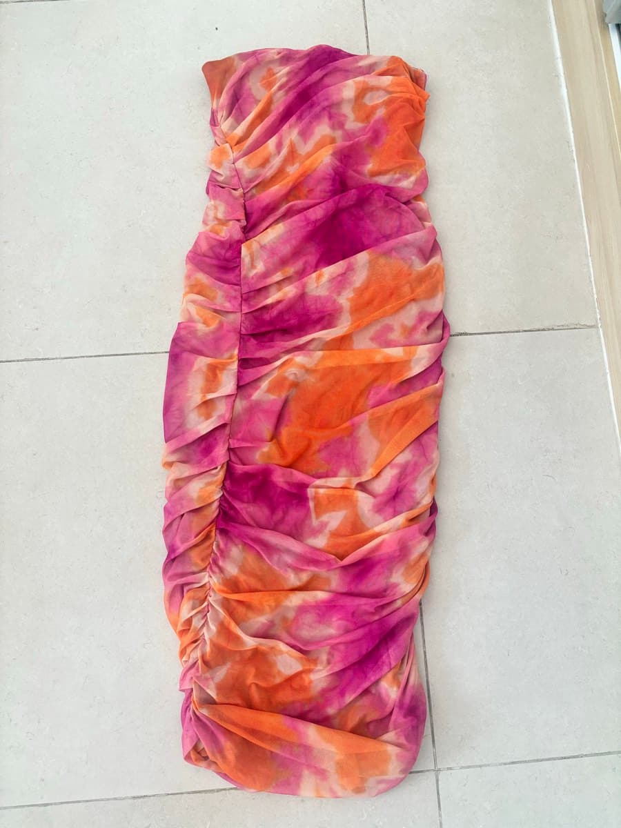 Bandeau Ruched midi dress