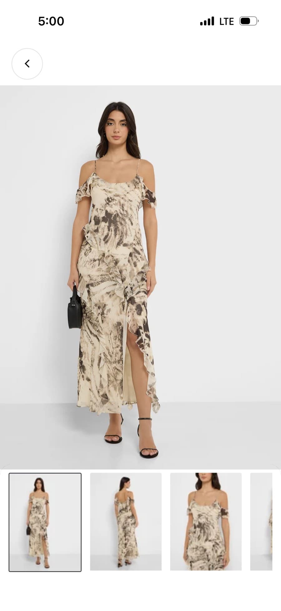 Printed Ruffled Maxi Dress
