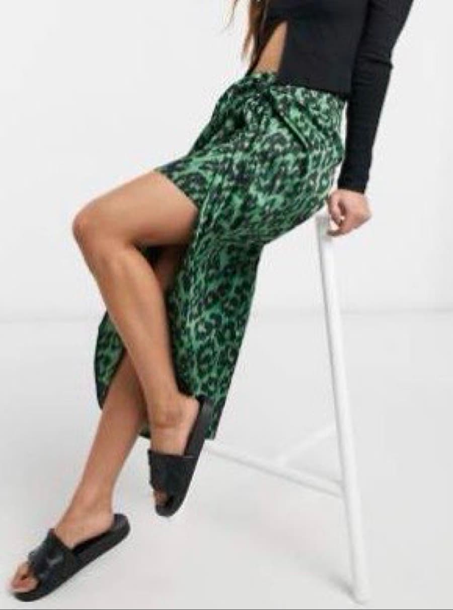 Green Leopard Print Skirt
