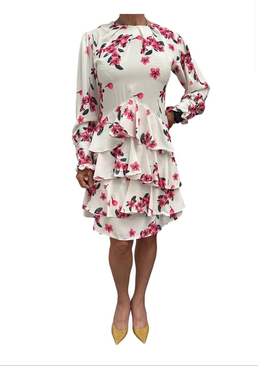 Ricci Floral Ruffled Mini Dress - image 1