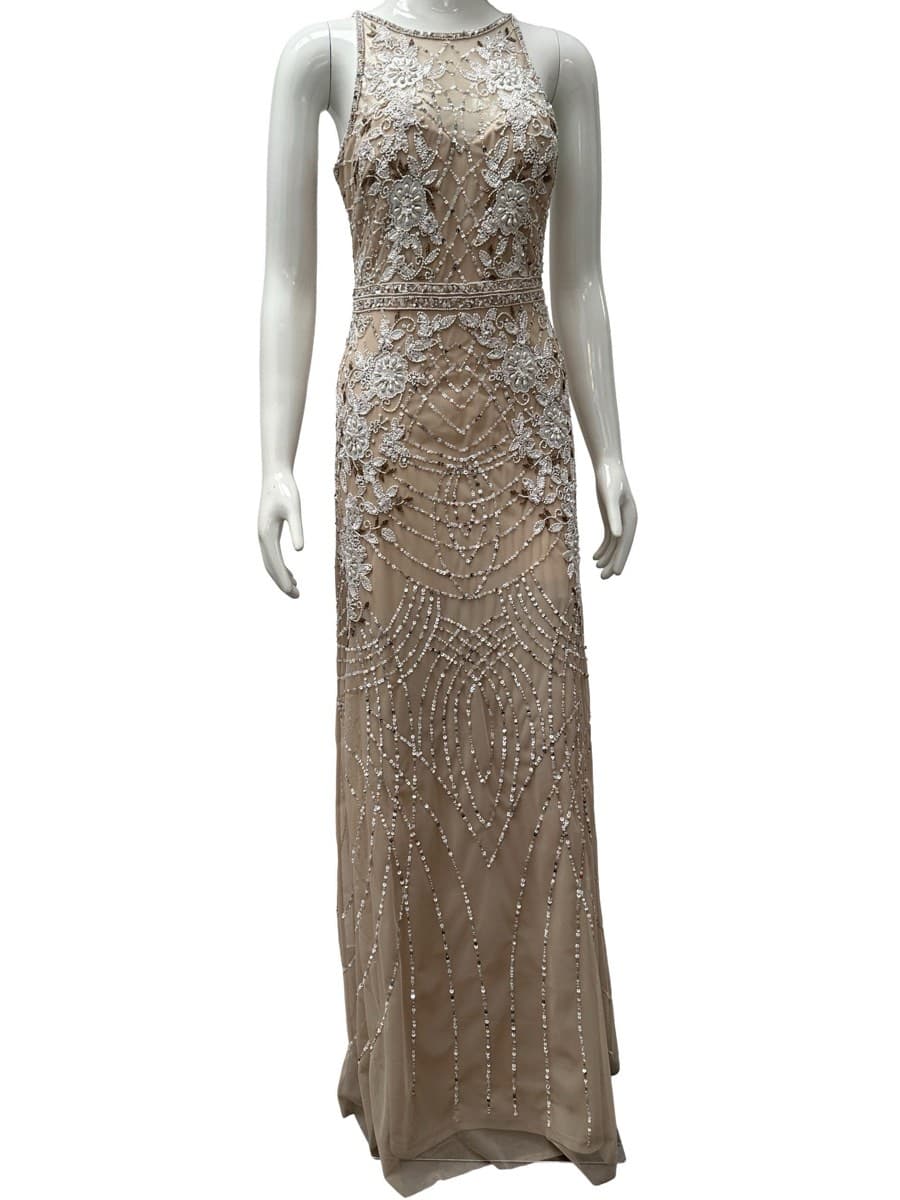 Adrianna Papell Embellished Halter Neck Gown - image 1
